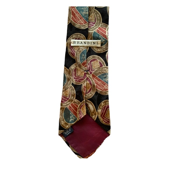 5/$20 Brandini ties black gold blue circle patterns silky formal business - Picture 3 of 3